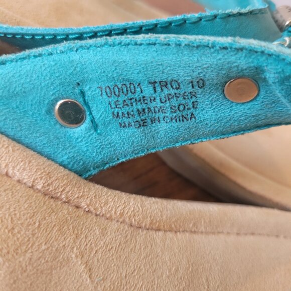 Minnetonka Silverthorne Sandals, Turquoise, Women’s 10, Leather, Like new - Picture 5 of 10